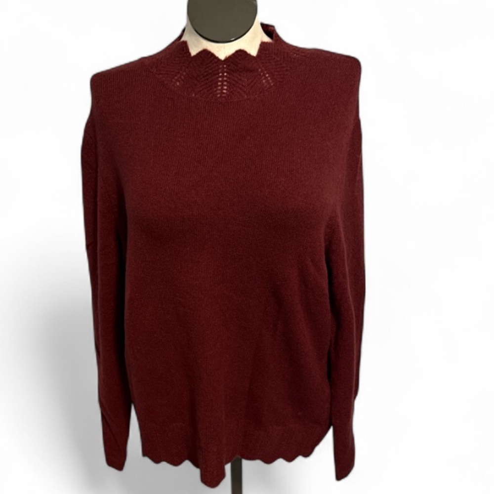 Liz Claiborne career woman’s Scalloped Long Sleeve Sweater Size XXL